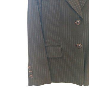 J.R. Boutique dark brown pinstripe 2-piece business suit M